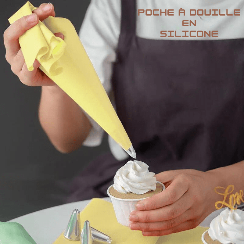 Poche à douille avec jeu de douilles et outils de décoration de gâteaux